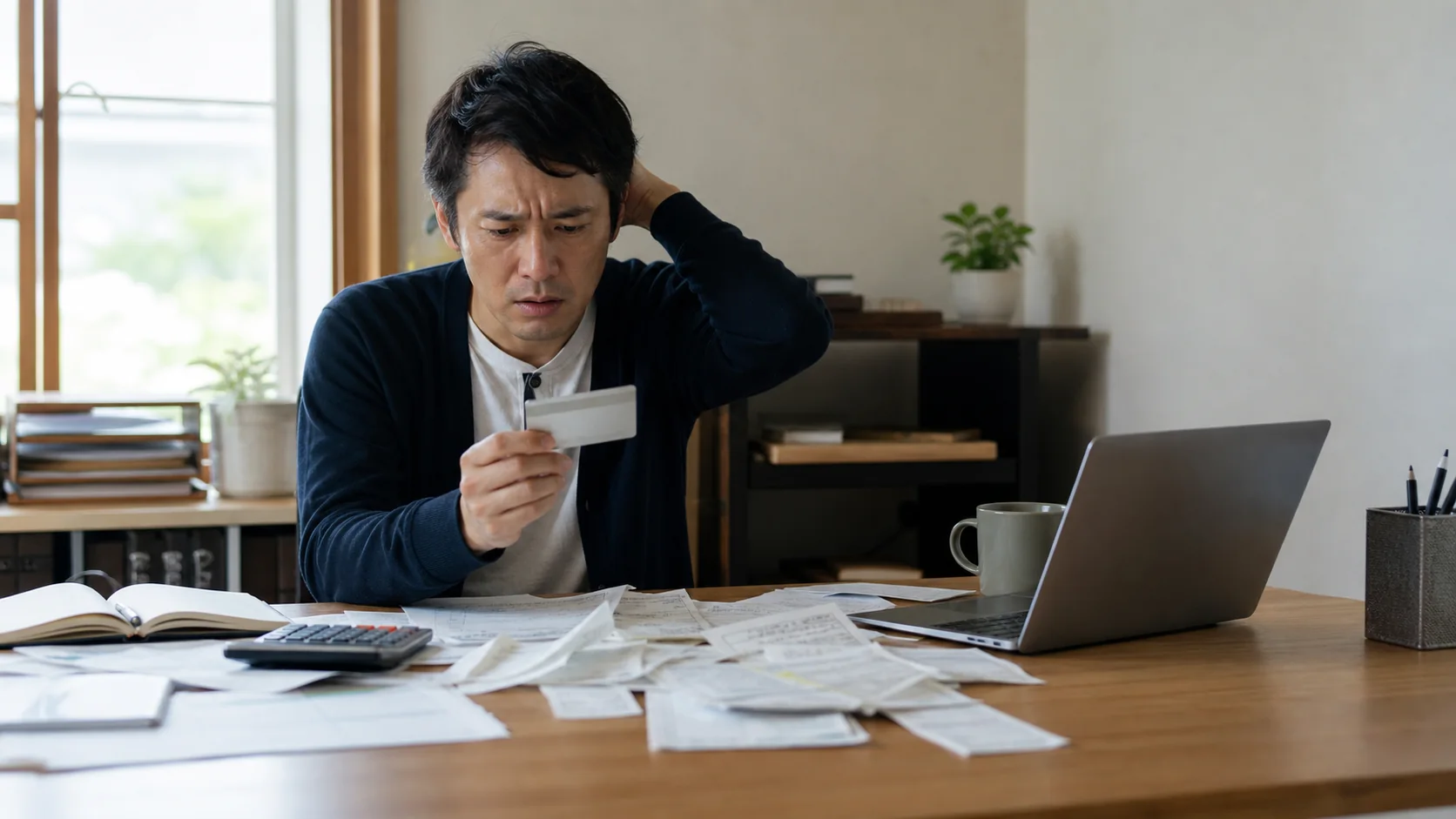 個人向けカードと事業用融資の契約書を比較する経営者