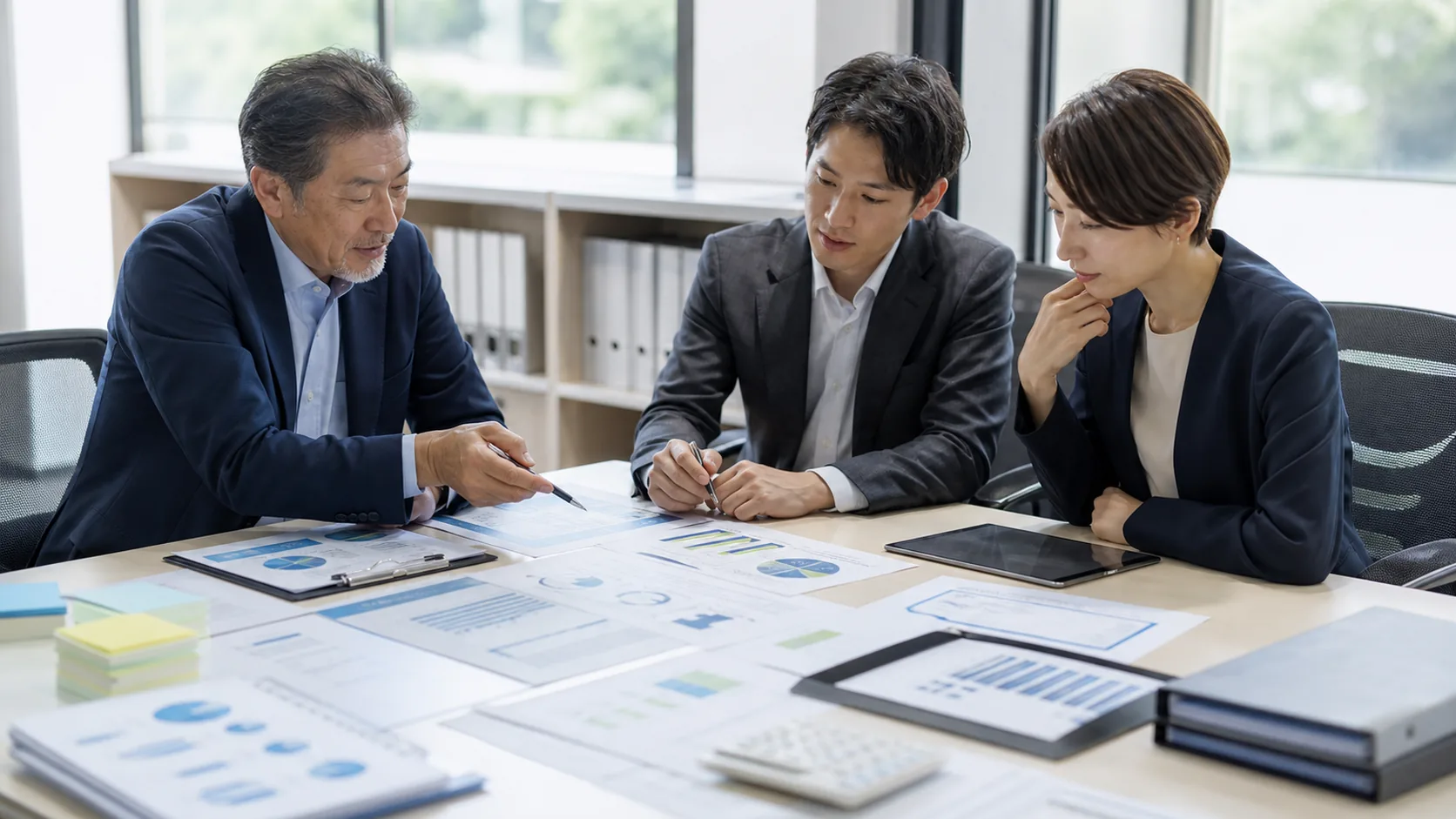 現経営者・後継者・支援者が事業承継の資金工程を整理する場面