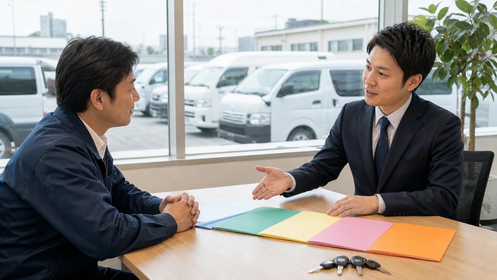 営業車の採算と四つの資金調達を比較する相談場面