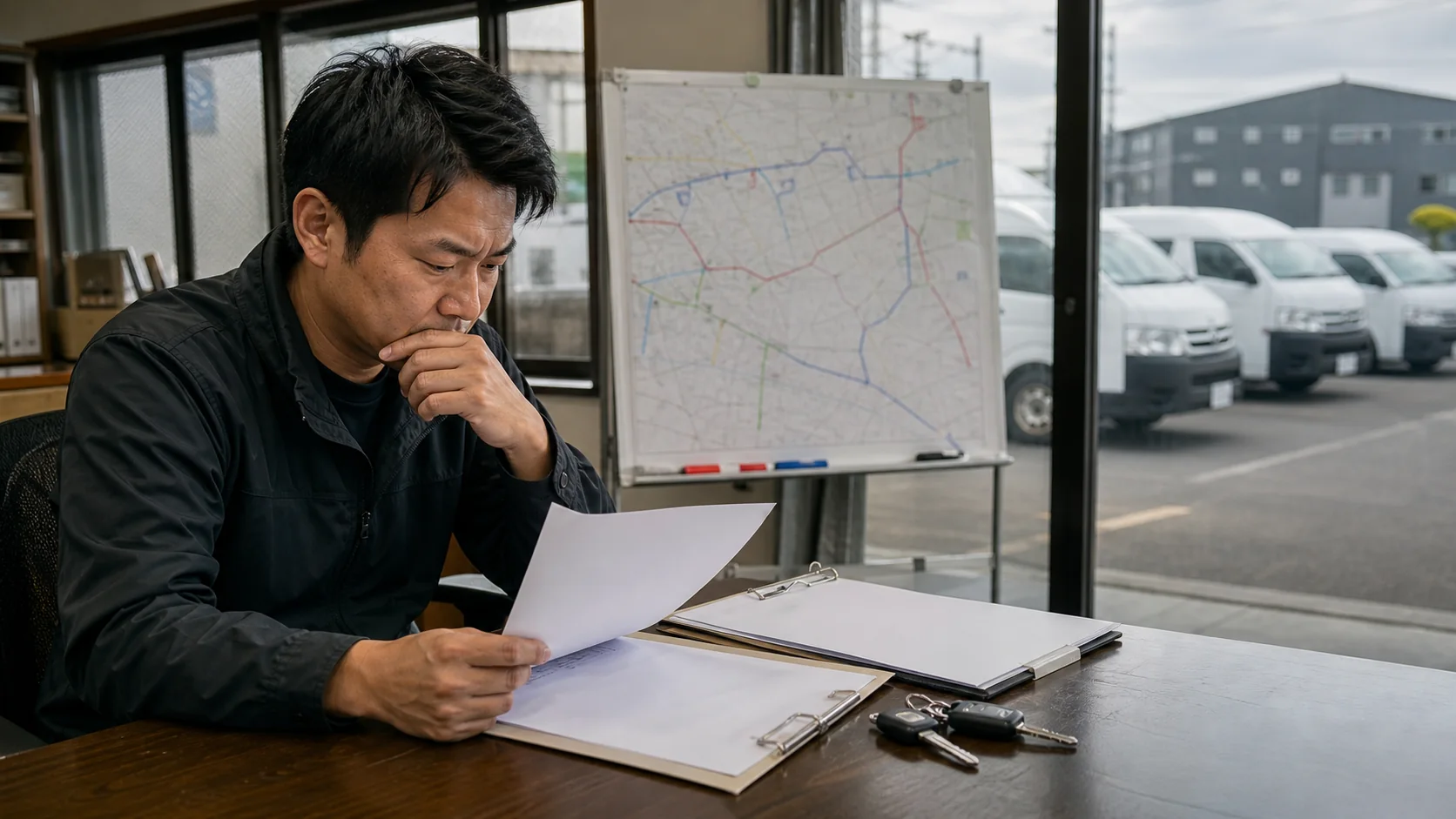 営業車ごとの売上・粗利・走行距離を確認する訪問サービス会社