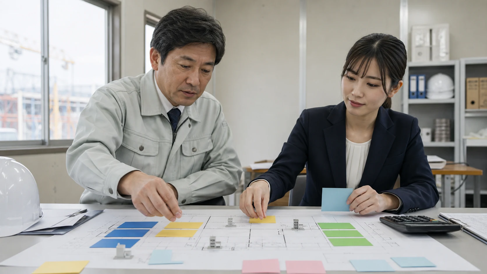 工事別に前受・出来高・完成入金を並べる建設会社の資金会議