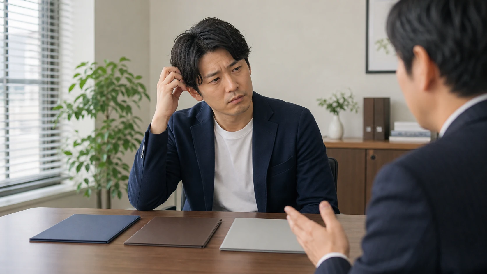 信用保証協会への直接相談前に必要資料を準備する中小企業経営者