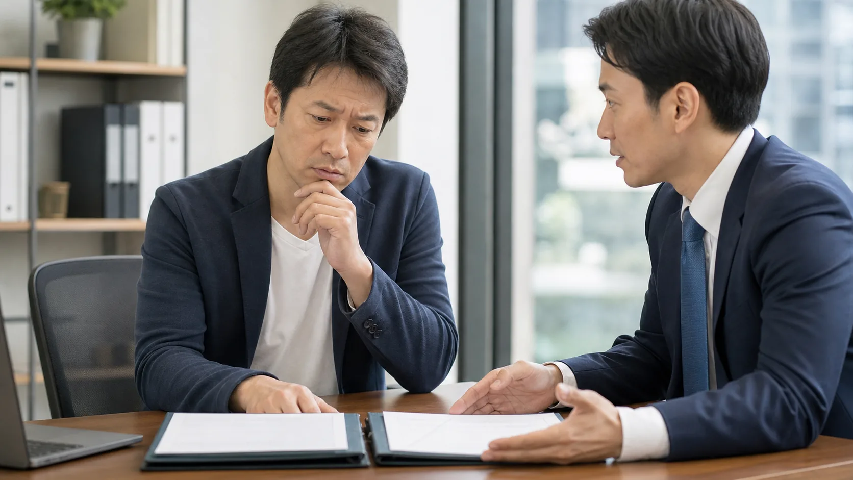 経営者が金融機関・保証協会・会社の役割と手続きを確認する場面