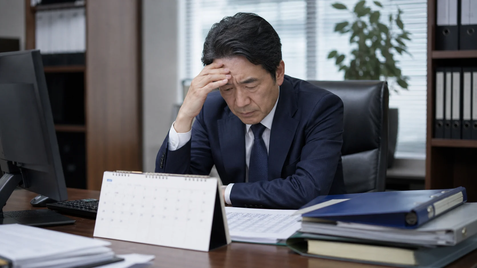 返済予定表と13週間資金繰りを見ながら金融機関へ相談する経営者