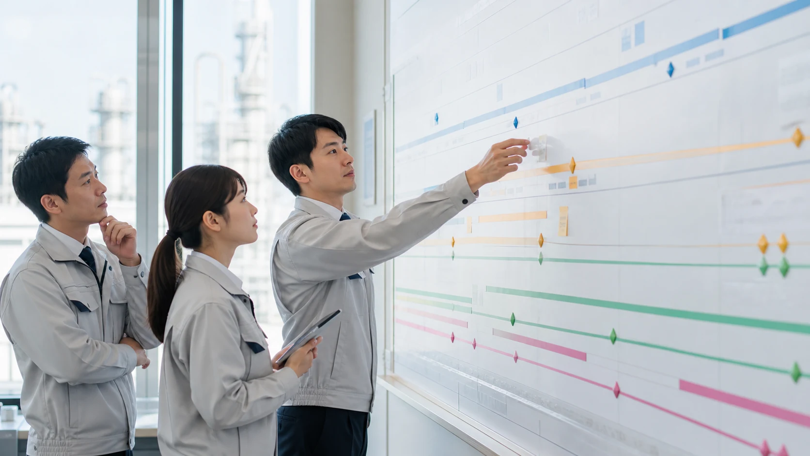 返済期間と据置終了後の月返済を工程表で比較する経営者