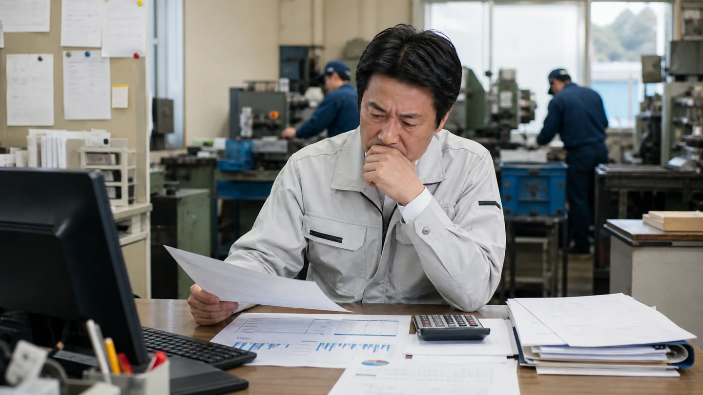 赤字決算と資金繰りを見比べる中小企業経営者