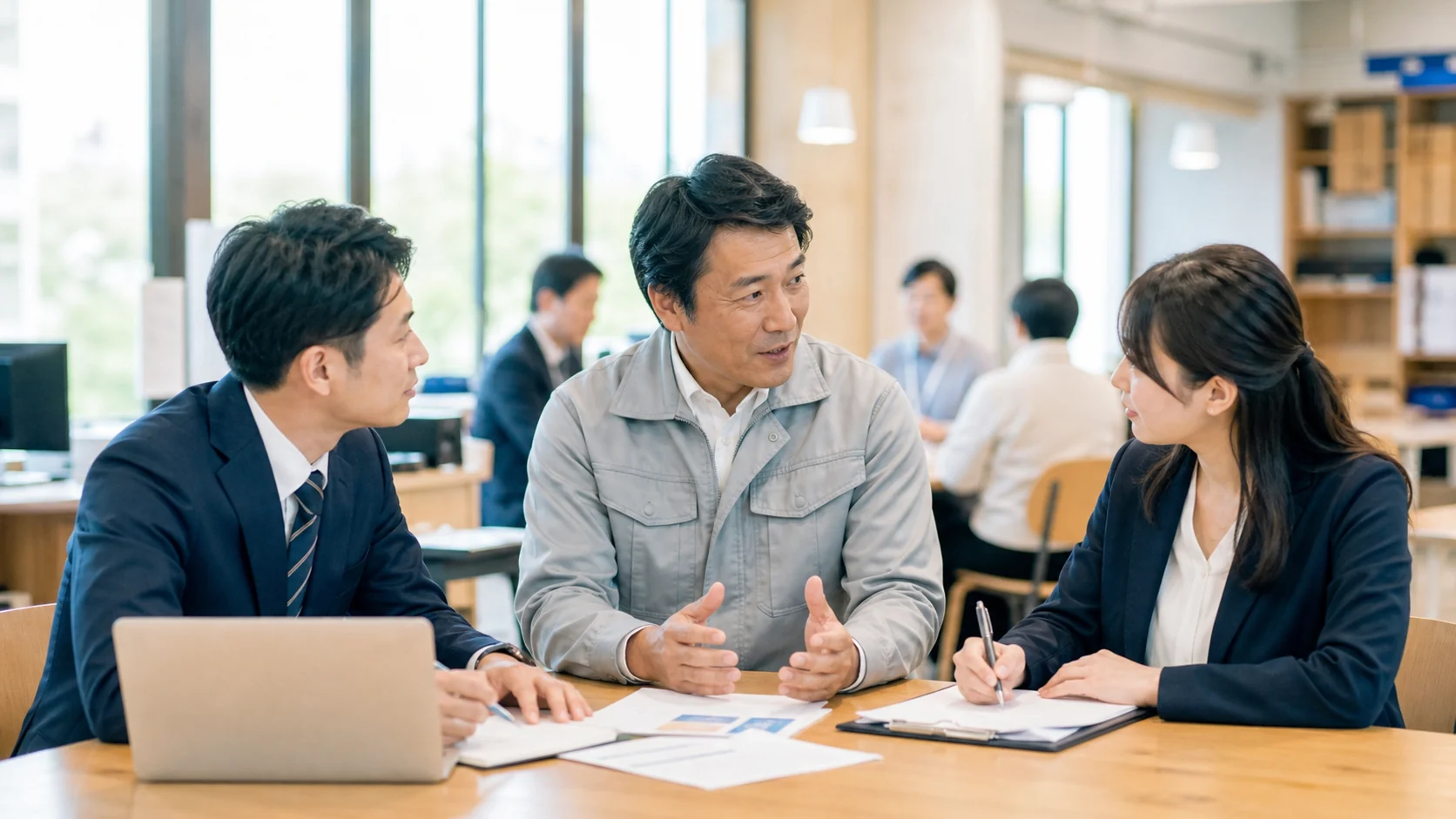 経営者が断り理由を確認し別の相談先へ連絡する場面