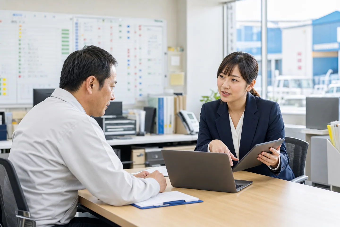 名古屋市周辺の人材サービス業で支払いと入金予定を確認するイメージ