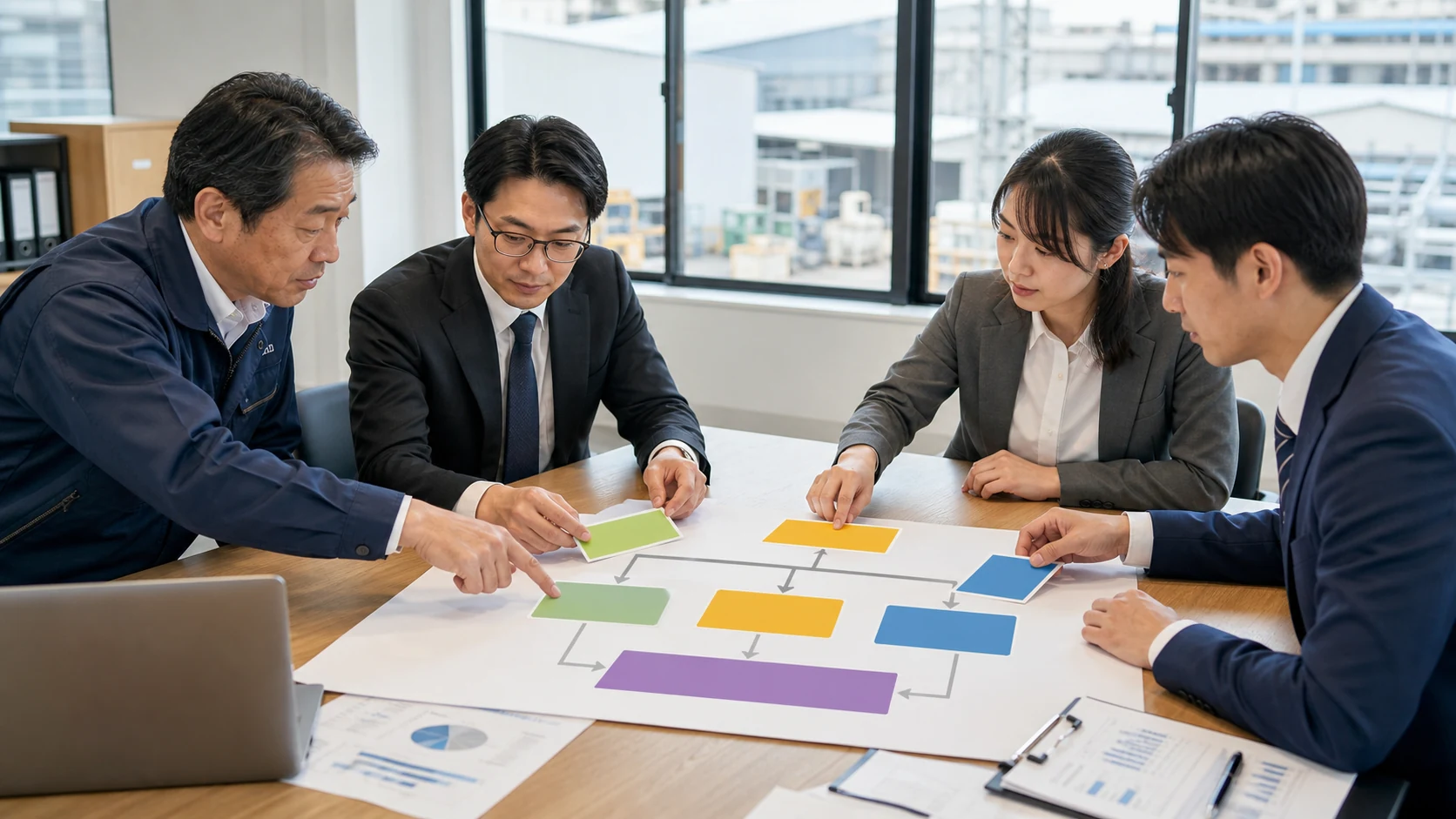 公庫・銀行・自己資金の役割を一枚の資金使途表へ整理する会議