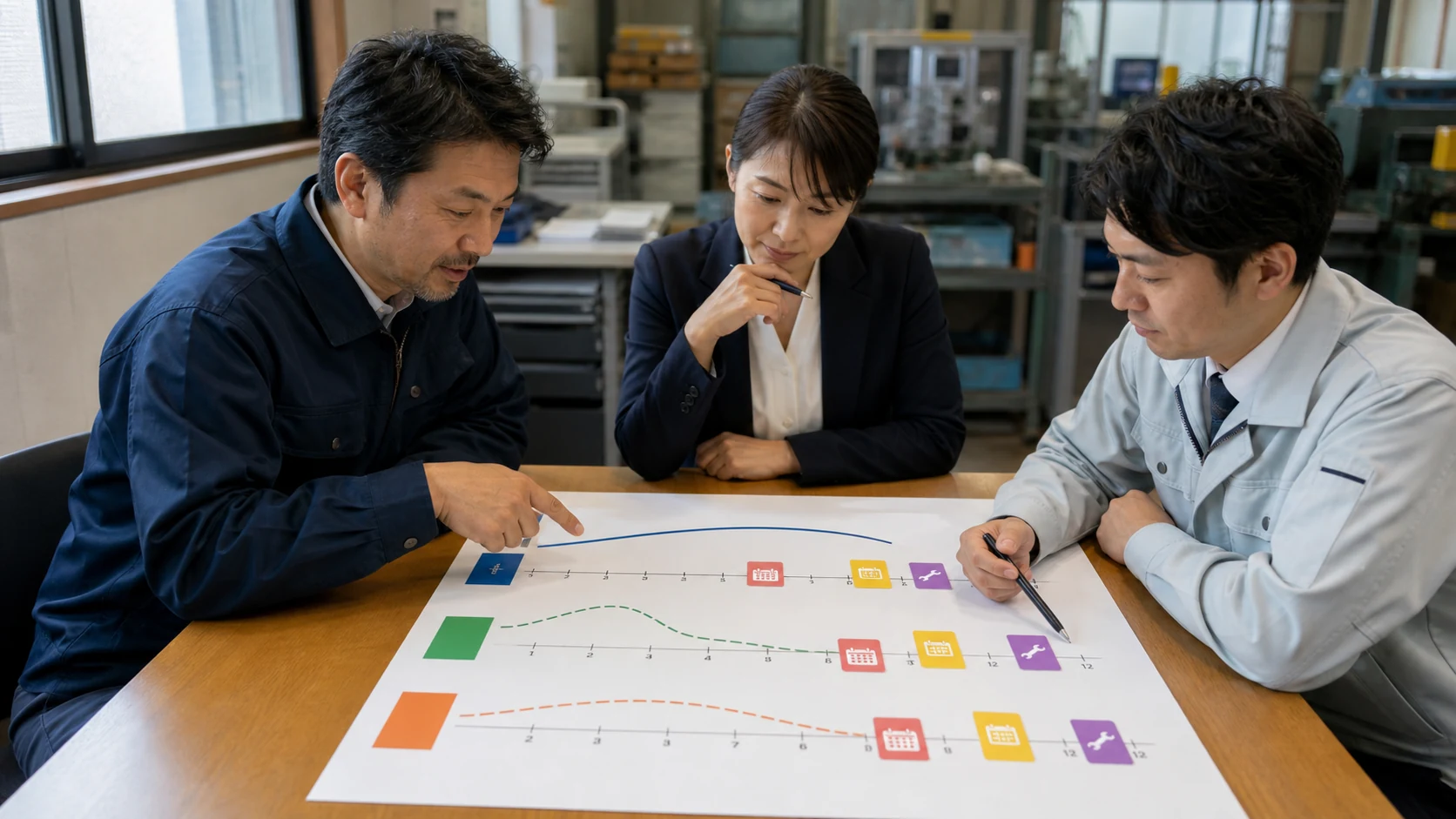 全額返済・一部返済・通常返済を12か月資金繰りで比較する会議