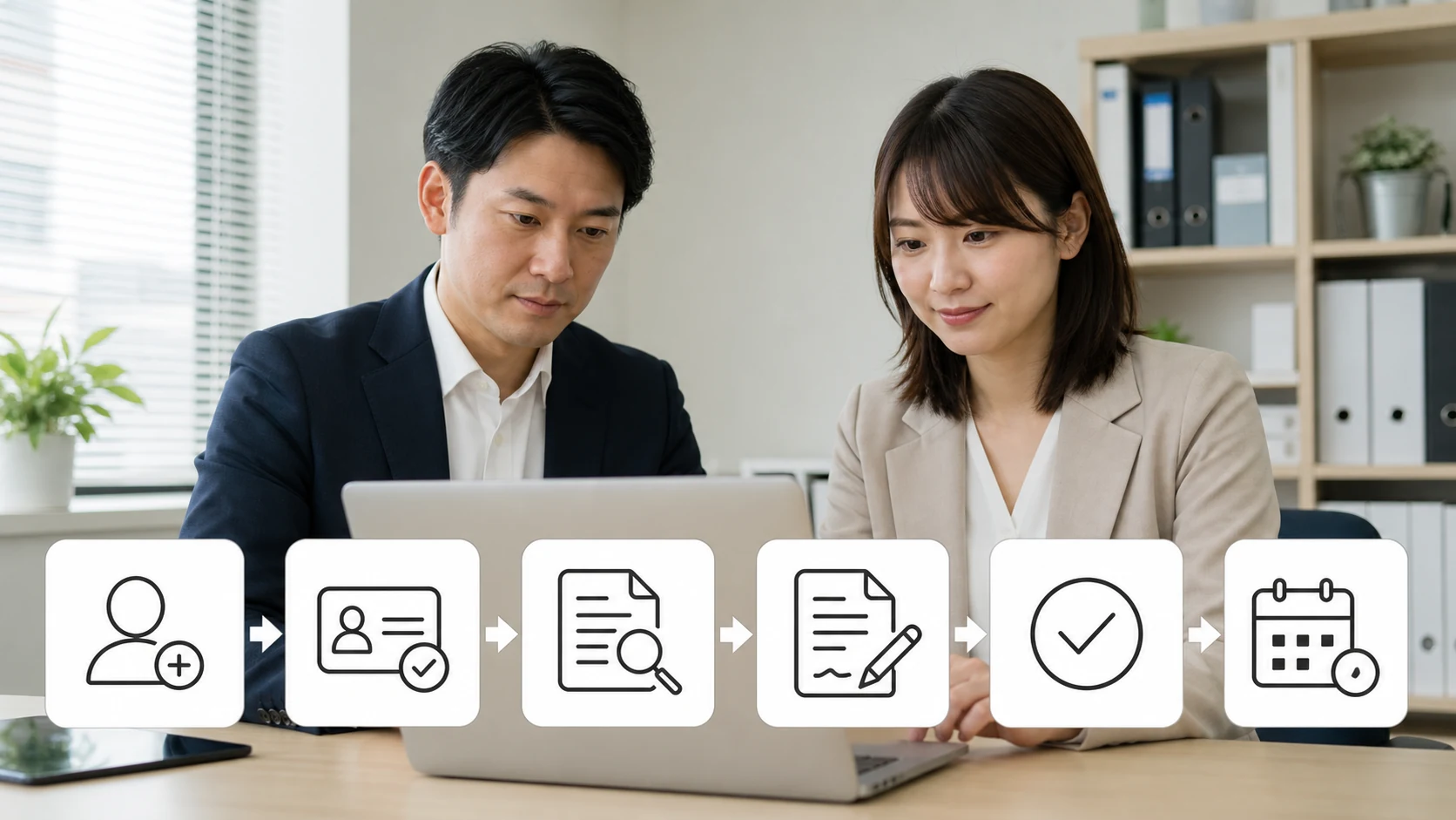 公庫電子契約の利用登録から署名完了までをチェックする経理担当者