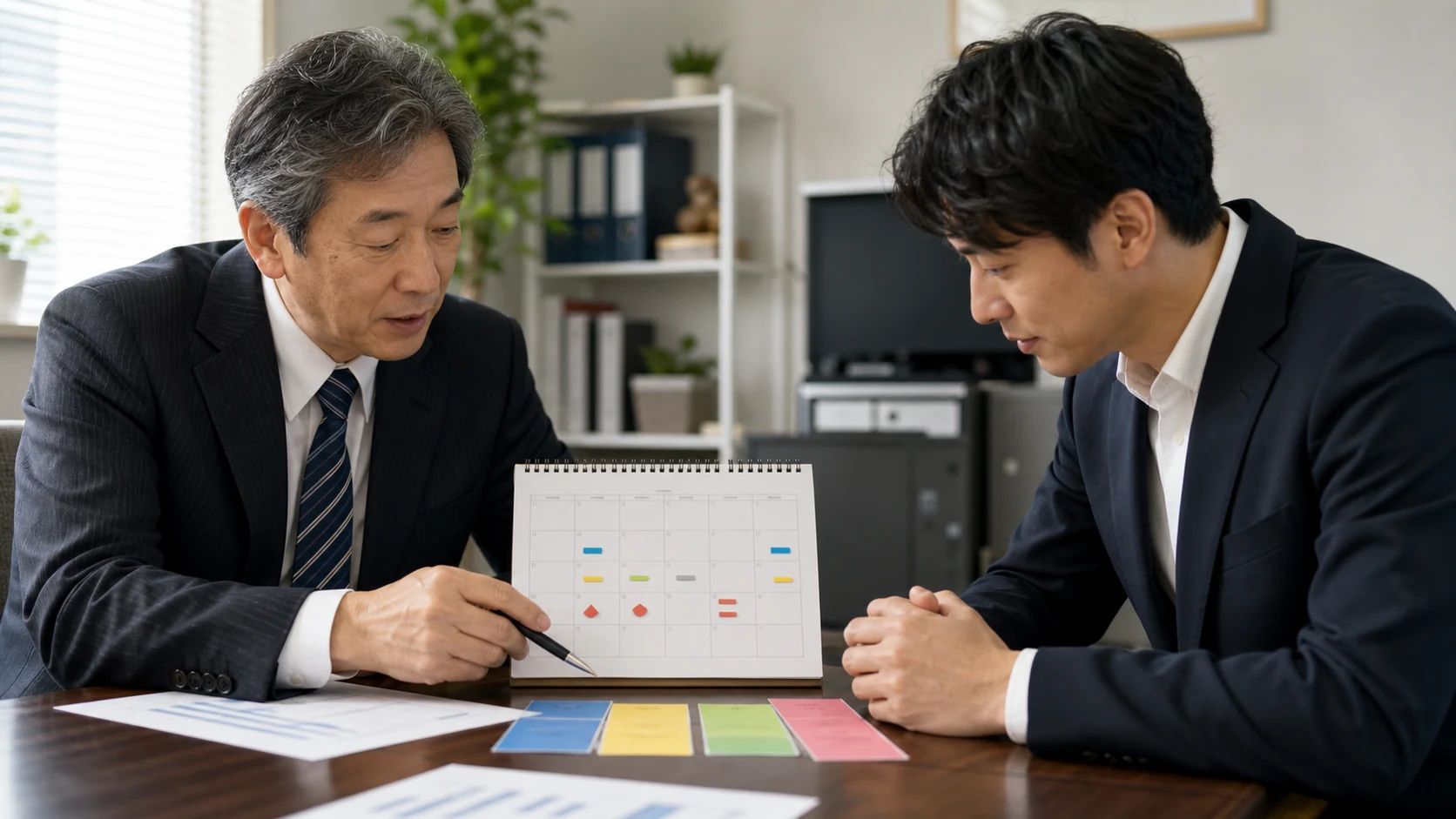 売上入金日と公庫返済日を並べ、短期不足を比較する資金繰り相談