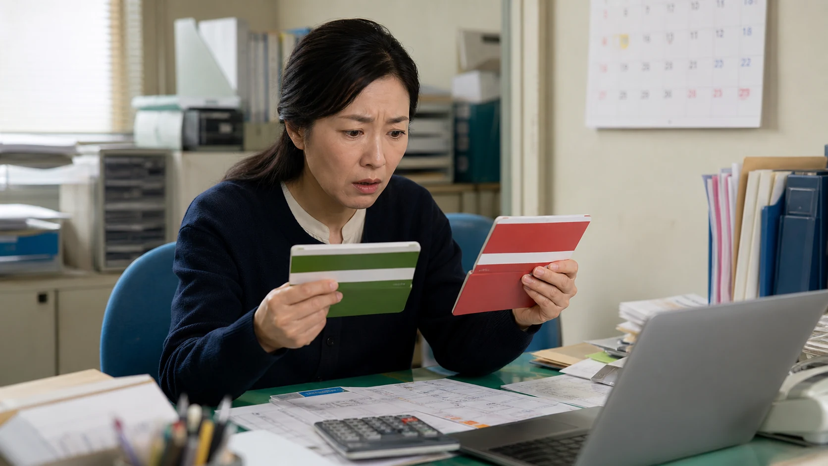 複数口座のうち公庫返済口座だけ不足していることに気づく経理担当者