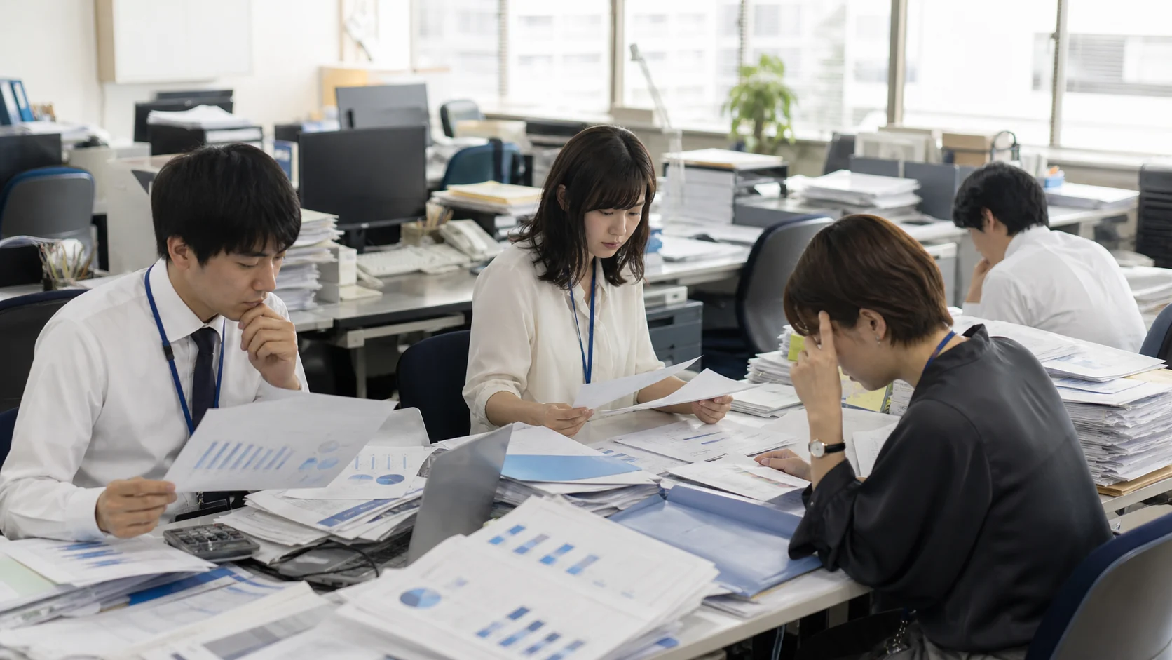 認定支援機関と四半期の経営計画を確認する中小企業経営者