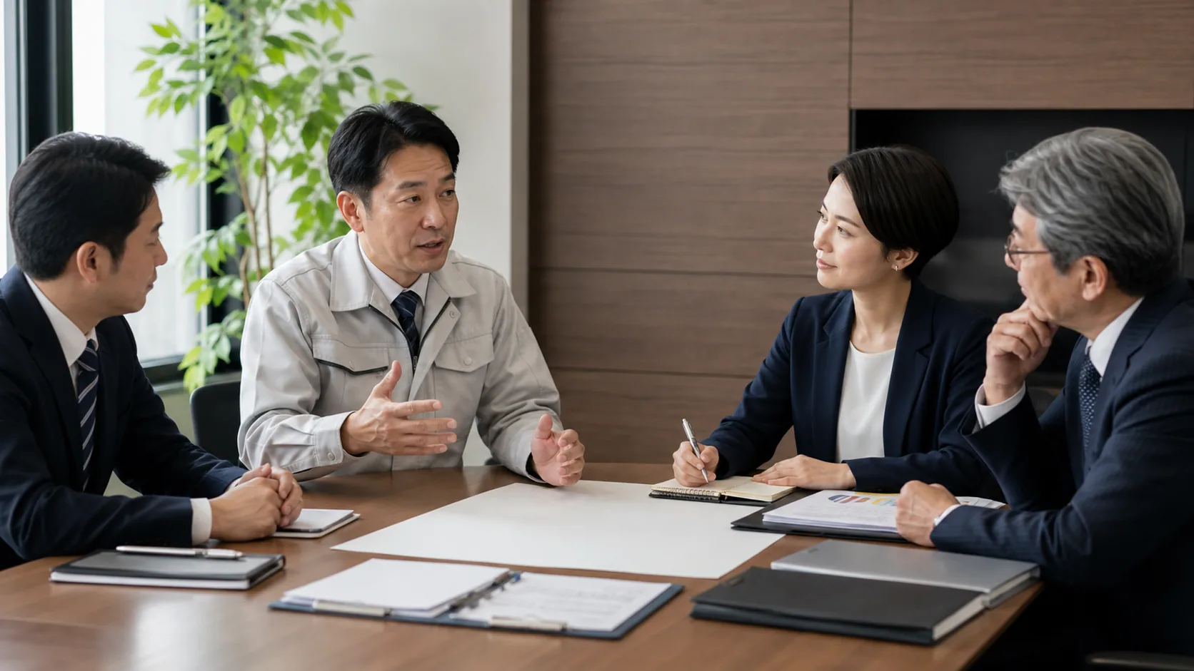 経営改善計画で会社・支援機関・金融機関の役割を比較する場面