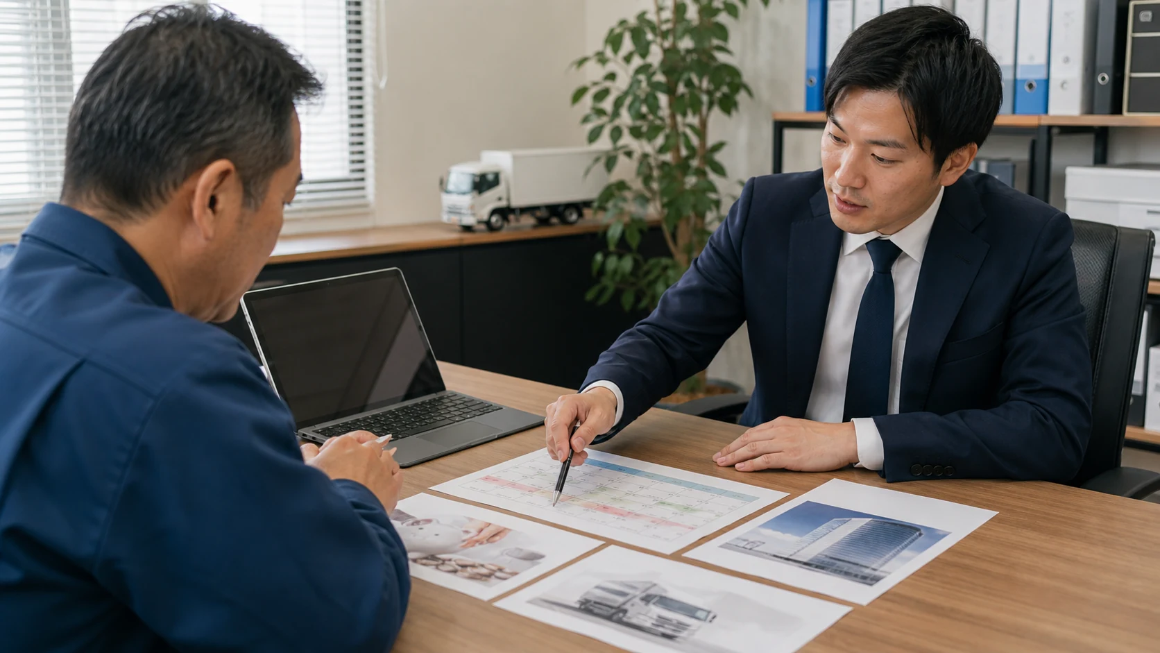 一時貸付金と銀行・公庫・短期手段を比較する場面