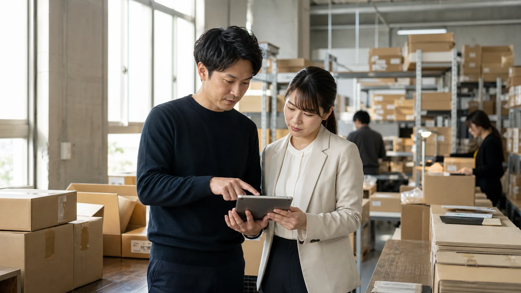 経営者が月次試算表・資金繰り・予算・銀行提出版を照合する場面