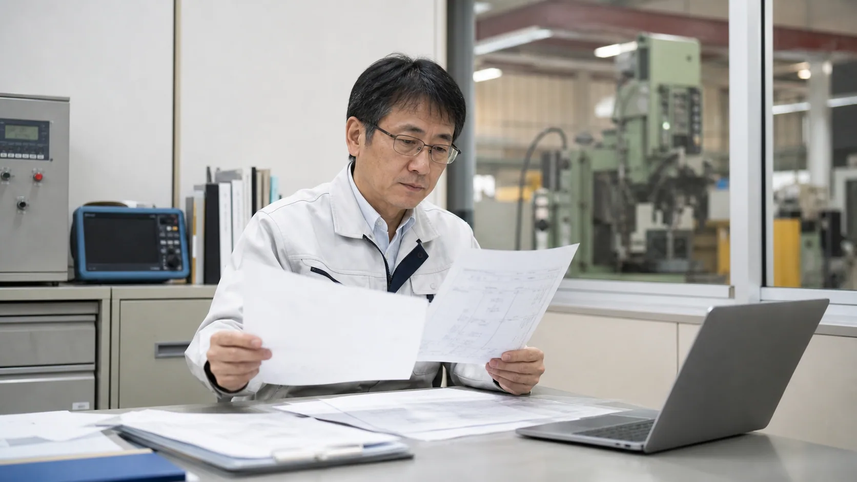 阿南市の設備工事会社が部品表と工事検収予定から不足週を確認する場面
