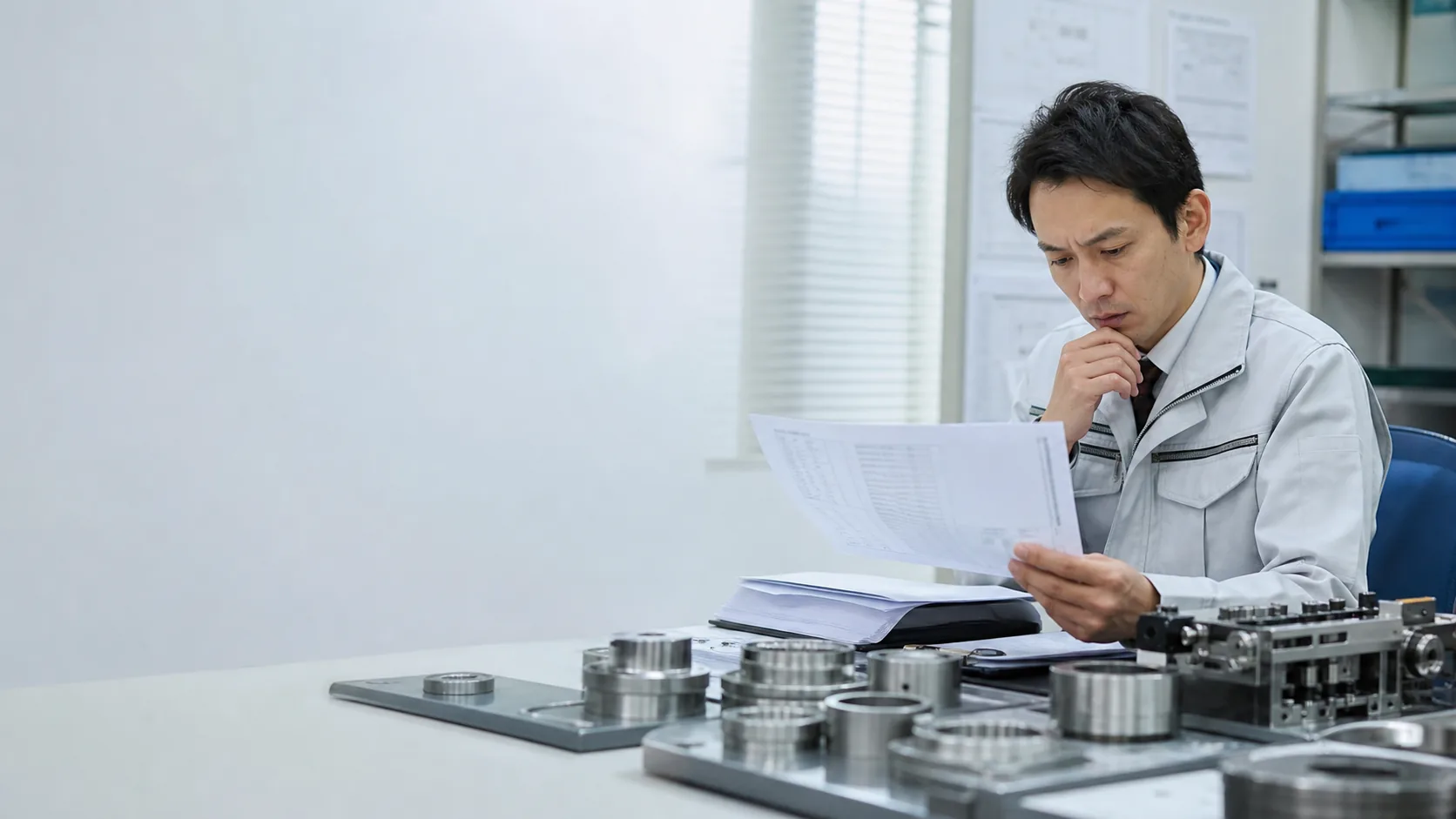 厚木市の事業者が技術者人件費、部品高、試作のやり直し、検収と売掛回収の遅れによる資金不足日を確認する場面