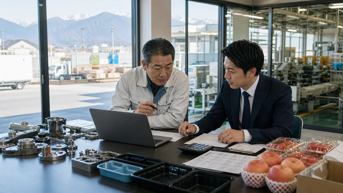 千曲市の製造事業者が部品代と設備費の13週間資金繰りを確認する様子
