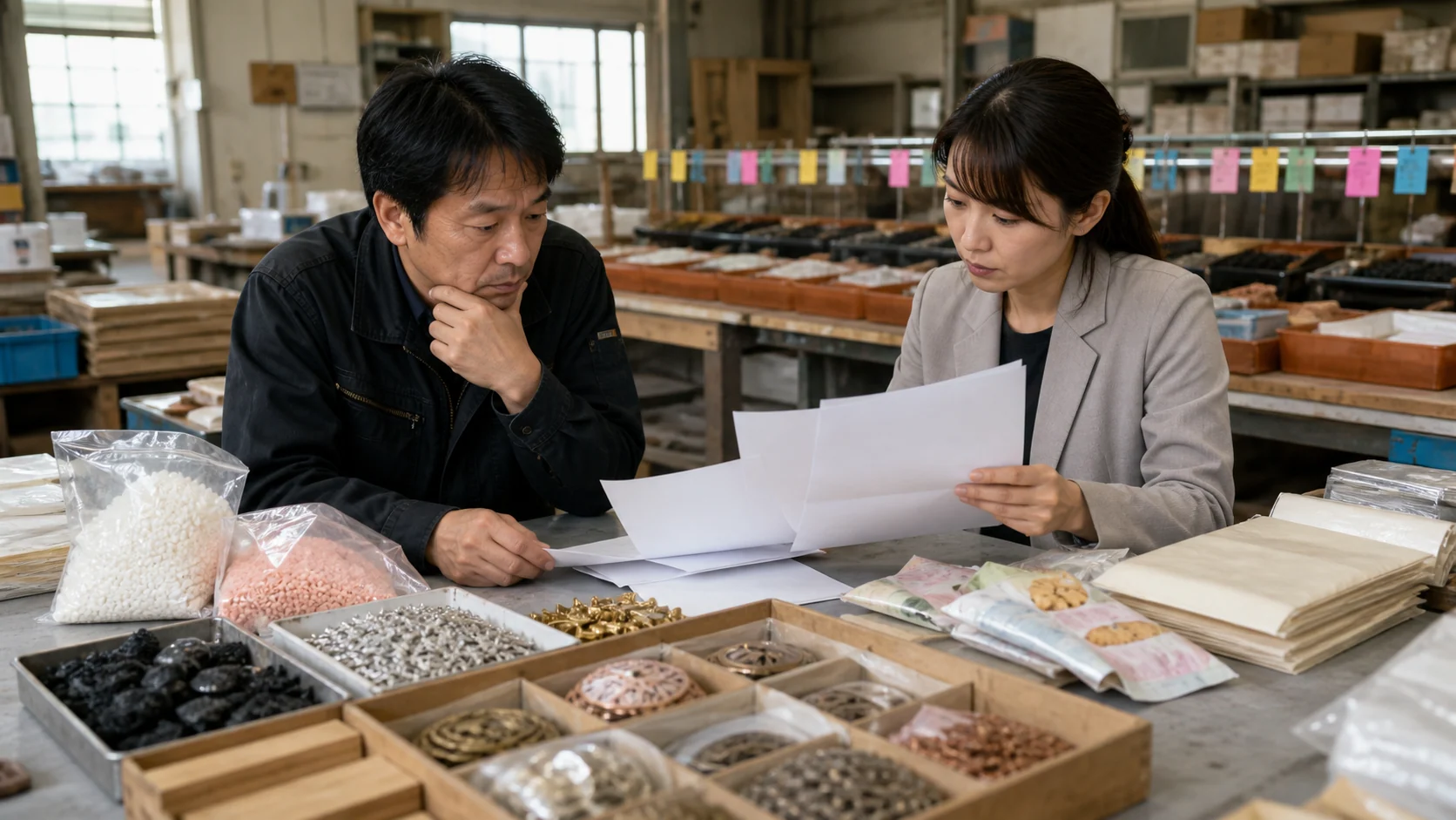 越前市で量産前の電子部品・金属、樹脂加工前の材料、伝統工芸と食品加工の原料・包材、卸売在庫の支払いを確認する事業者