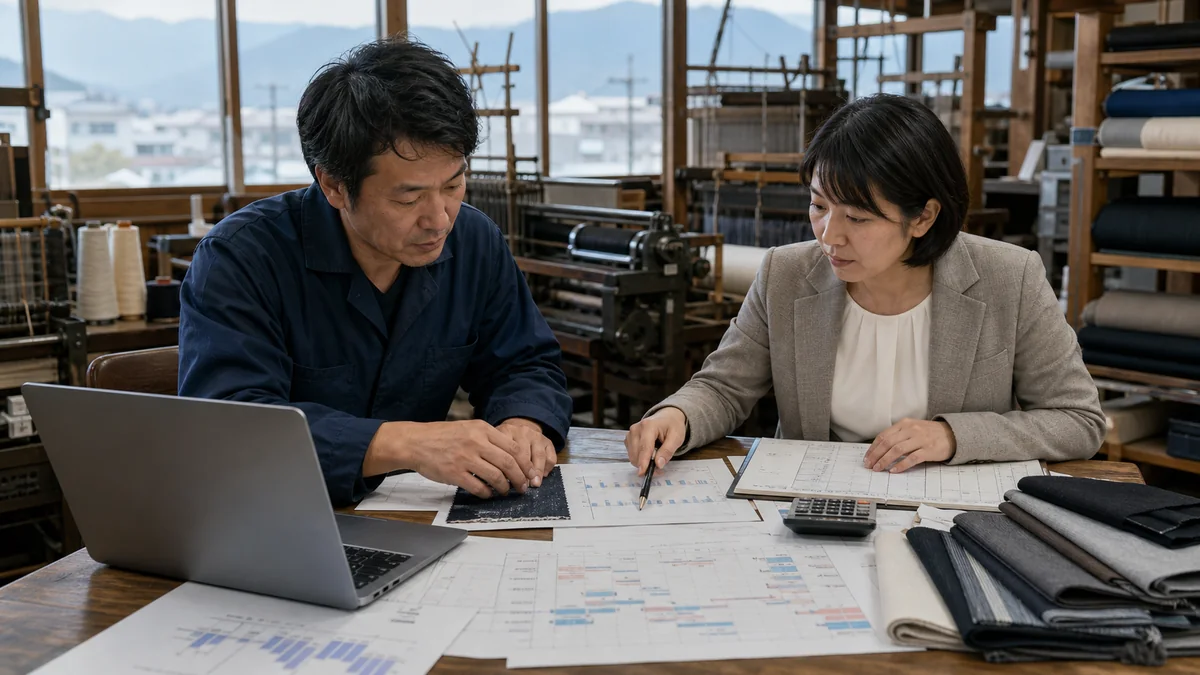 富士吉田市の織物工場で原糸・外注加工・在庫と回収日を確認する事業者