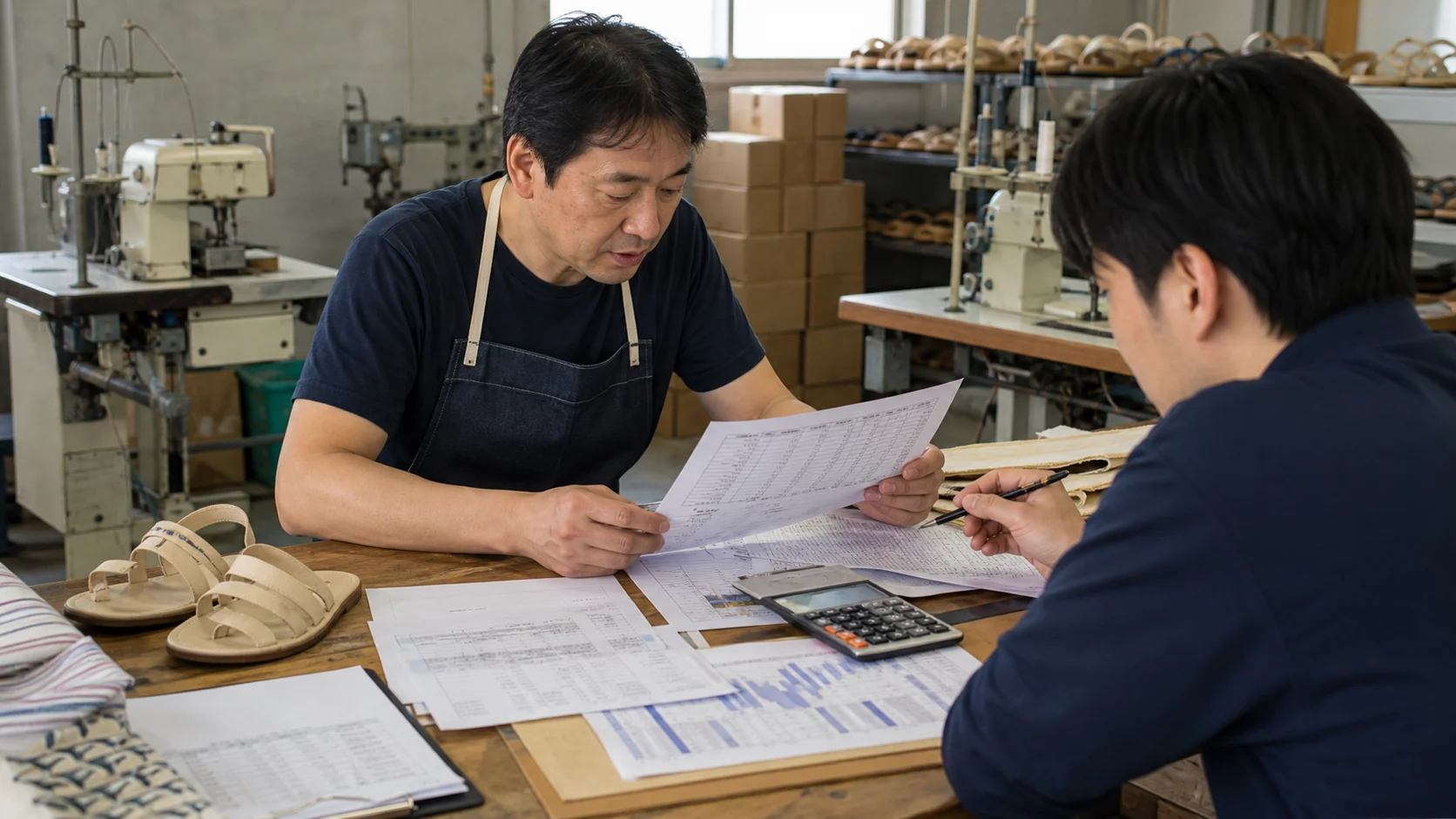御所市で生産前の皮革・生地・副資材、販売期前の在庫・広告、加工前の原料・包材、観光期前の採用・食材・改装の支払いを点検する事業者