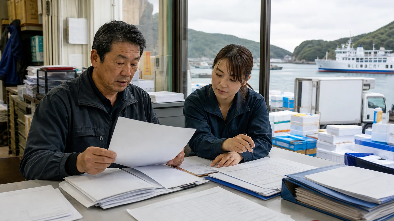 五島市で養殖種苗・飼料の継続支出、水揚げ期の氷・包材・冷凍費、観光期前の商品・人員費、船便に合わせた燃料・保管費の支払いを点検する事業者