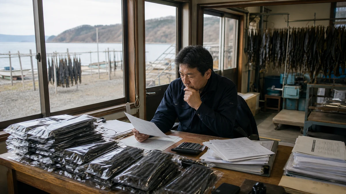 浜中町の棹前昆布加工品で支払日と検収後の入金日がずれる状況を想定した生成イメージ