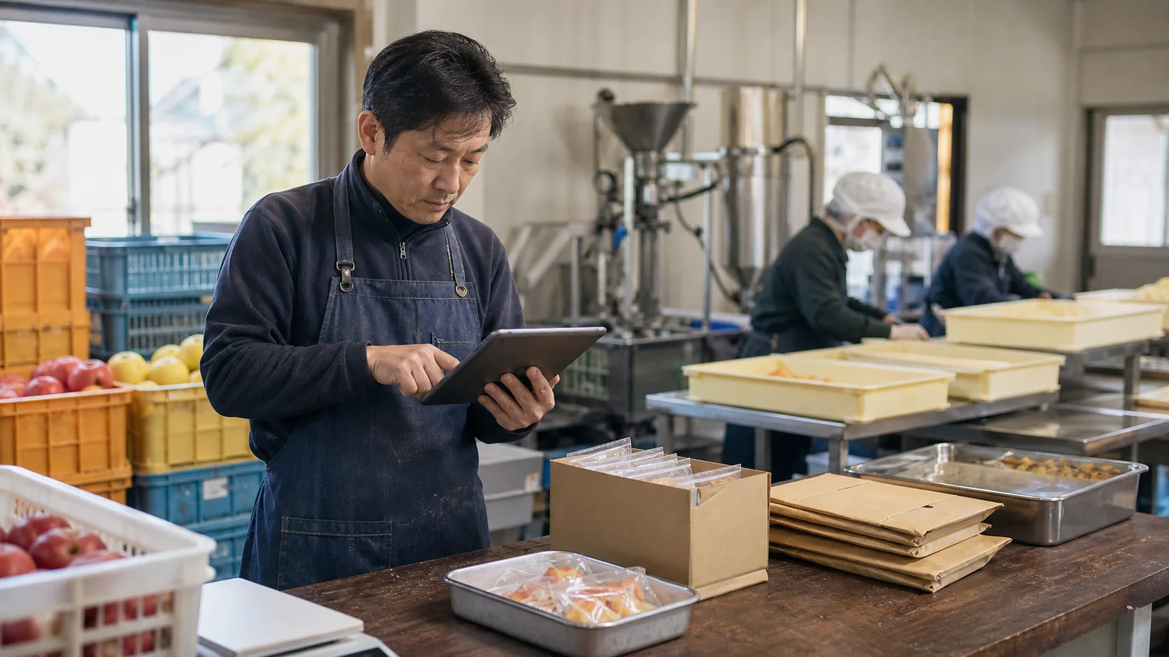 飯田市で精密部品の生産前手配、果実・食品加工期の原料と包材、作付け・収穫期の資材、観光繁忙期前の食材と人員の支払いを確認する事業者