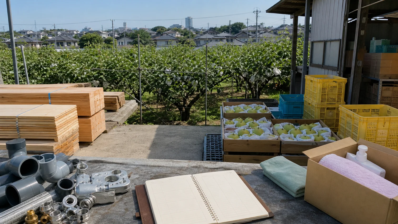 稲城市で住宅工事前の建材、果樹の管理・収穫期、観光農園や飲食繁忙期の人員、介護報酬入金前の給与の支払いを確認する事業者