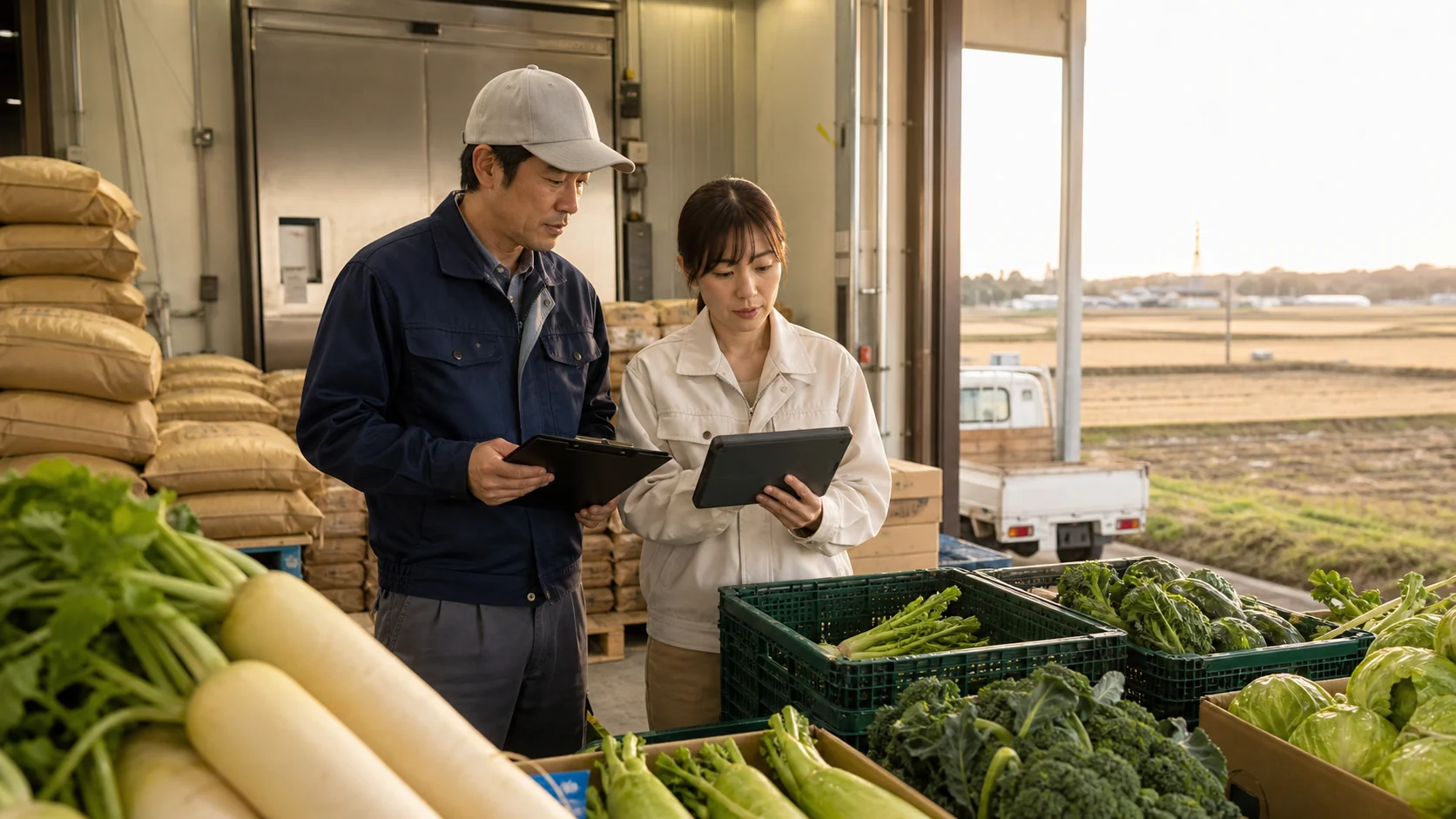 諫早市で量産前の部材確保、設備保全、作付け・収穫期の資材購入、冷蔵・物流費が重なる時期に備えて在庫と設備稼働を確認する現場