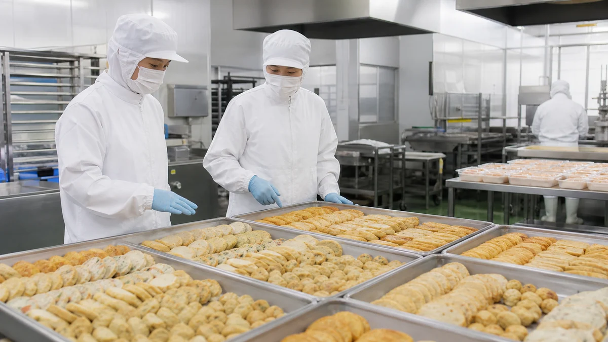 七尾市の水産練り製品の製造で検品前在庫と進捗を確認する担当者