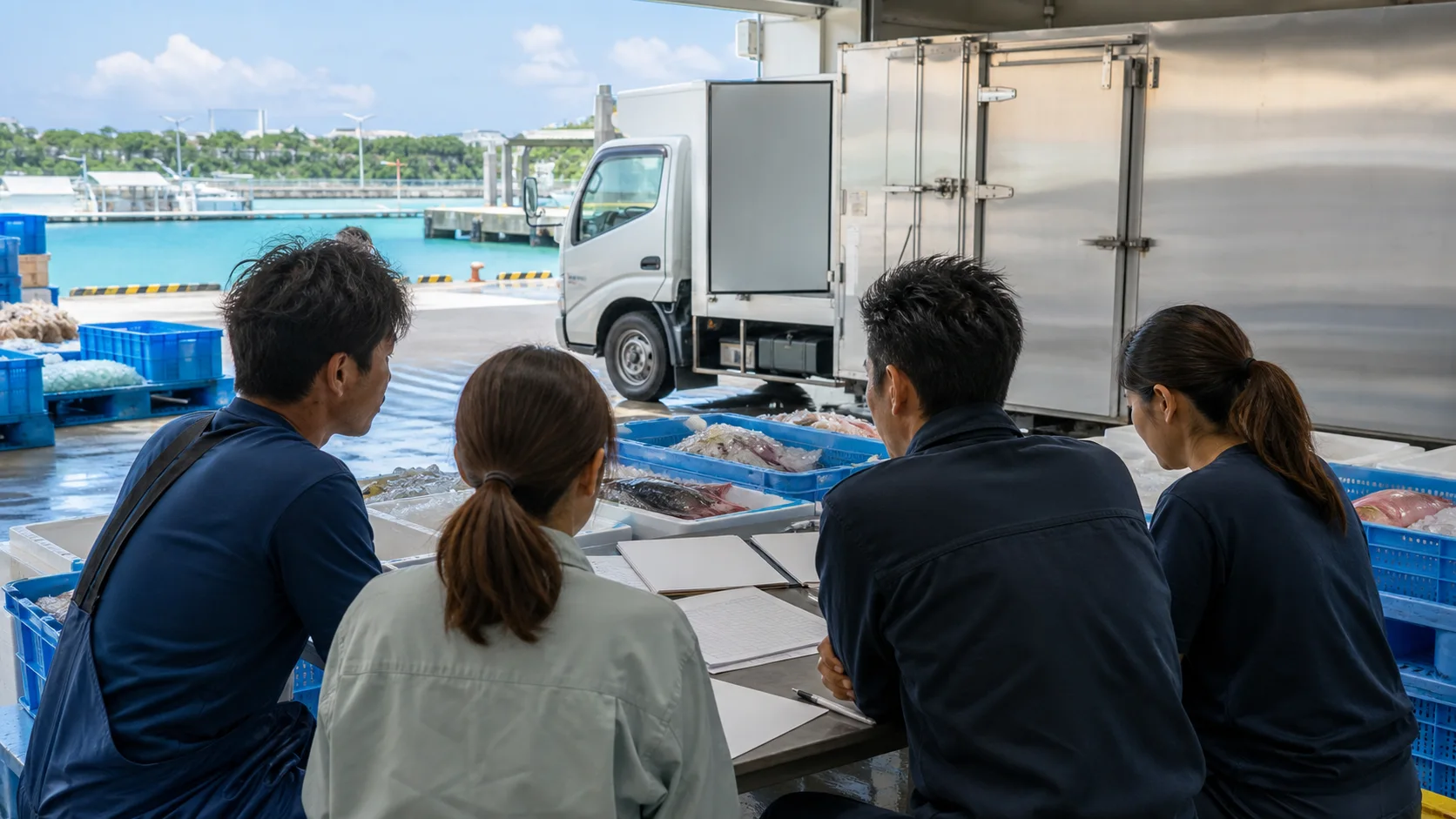 糸満市で水揚げ期の魚介・燃料・氷、加工前の包材・副原料、収穫期の農産物・集荷費、出荷集中期の冷蔵・車両・航空船便費の支払いを点検する事業者
