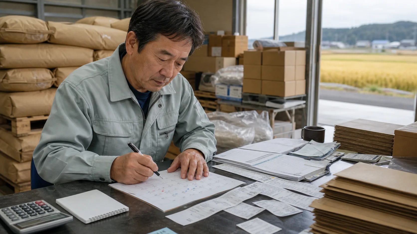 潟上市で春の種苗・肥料・農機整備、秋の収穫人員・乾燥調製・包材、製造材料のまとめ発注、物流燃料、冬の暖房・除雪費の支払いを点検する事業者