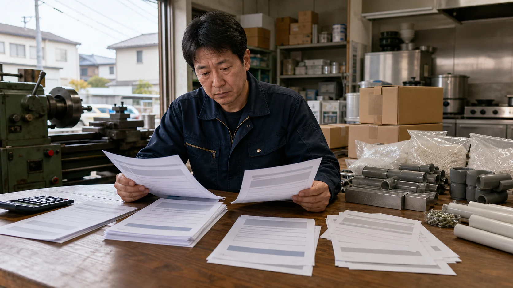 交野市で加工前の金属・部品、工事着工前の建材・外注、繁忙期前の食材・人件費、卸売在庫の支払いを確認する事業者