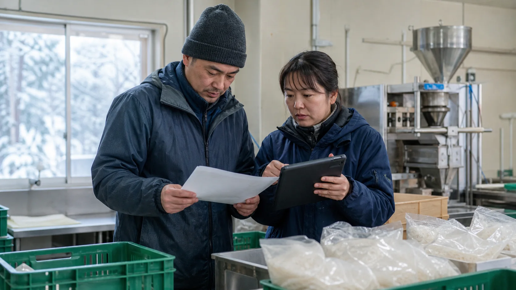 鹿角市で春の作付けと果樹管理、飼料の先行確保、夏秋の収穫・観光人員、加工仕込みと製造材料、豪雪期の暖房・除排雪費の支払いを点検する事業者