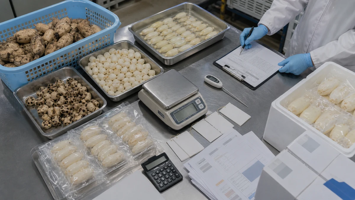 幕別町で冷凍ゆり根の製造費と回収予定を照合する場面を想定した生成イメージ