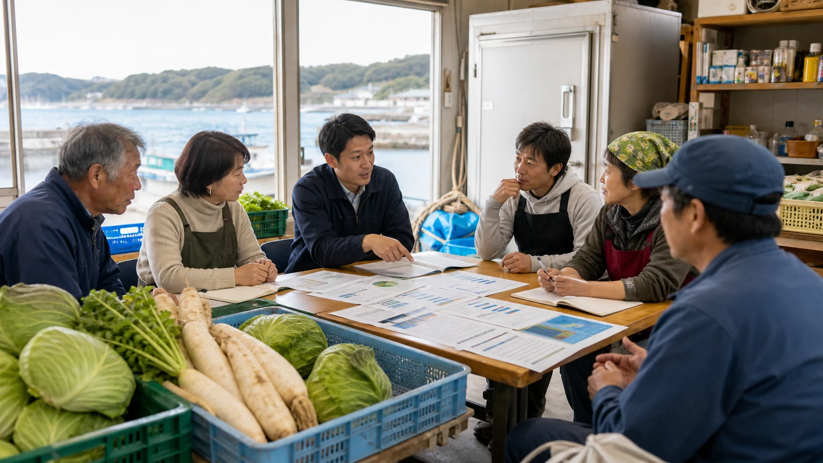 三浦市で作付け前の農業資材、収穫期の人員と運送、水産原料の仕入れ、冷凍保管、行楽期前の食材・人員の支払いを点検する事業者