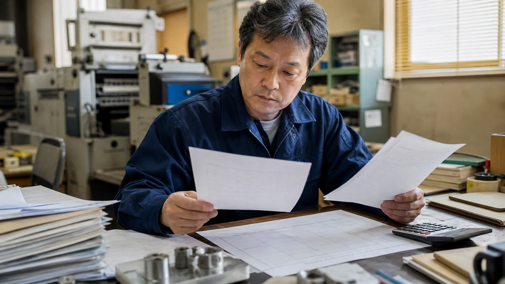 向日市で量産・印刷前の材料と用紙、工事着工時の建材・外注費、商戦前の商品・食材・販促、設備更新時の機械・据付・試運転費の支払いを点検する事業者