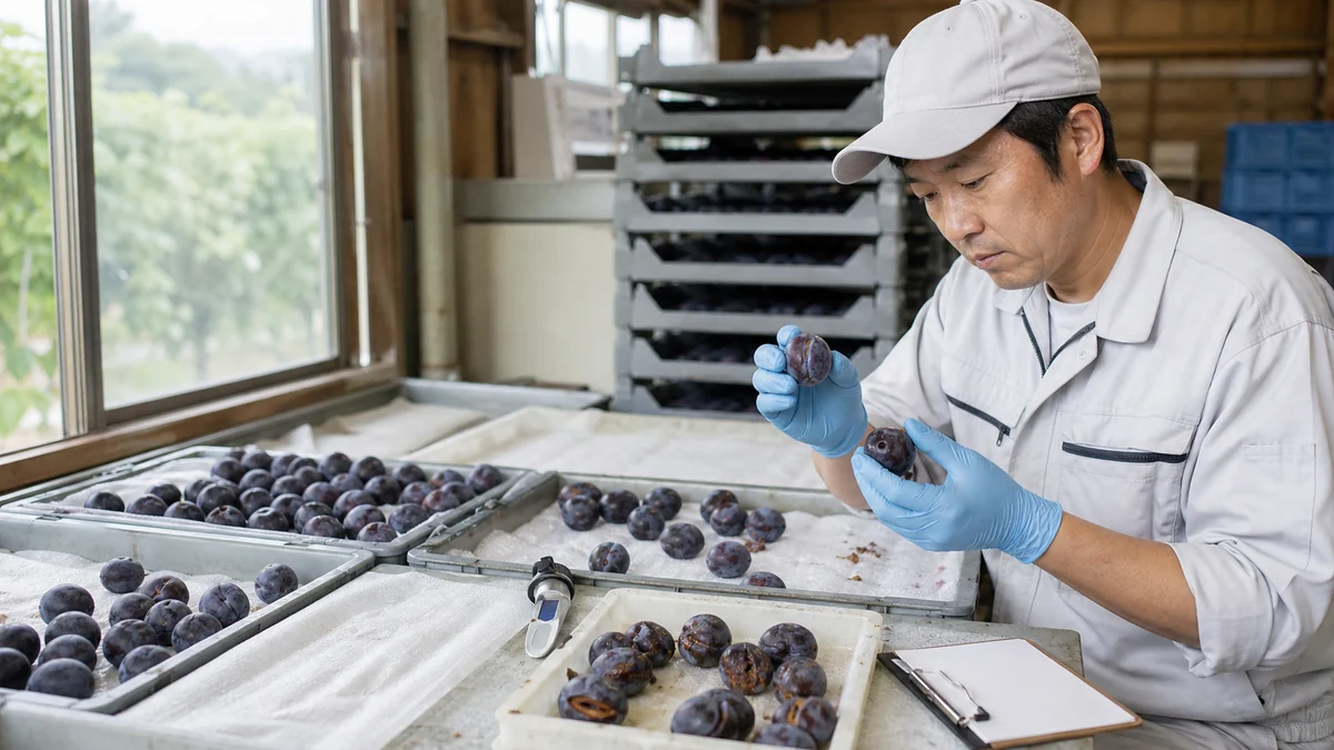 佐久穂町で降雨による裂果、収穫後の軟化、品種別の糖度差で、生食等級の箱数と発送期限が変わることを確認する担当者