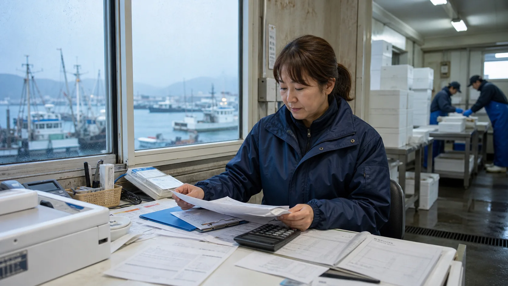 根室市で水揚げ期の原料買付け・人員・氷・箱、冷凍冷蔵の電力・包材、酪農の飼料・獣医費、港湾輸送燃料、霧・風雪時の配送変更の支払いを点検する事業者