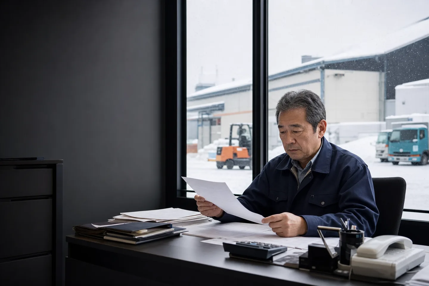 新潟市東区の事業者が燃料費・暖房費・除雪費と入金予定を確認する様子