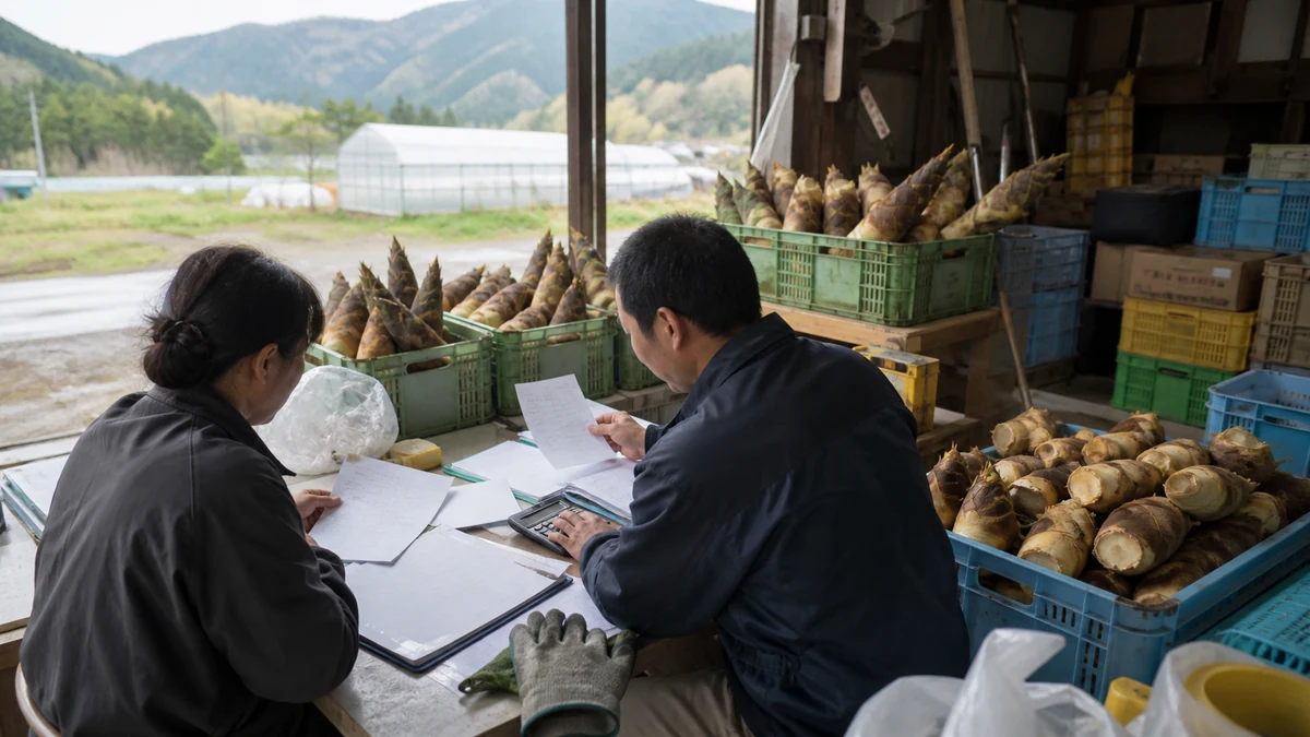 田上町で裏年の収量変動と収穫後の鮮度低下を確認する担当者