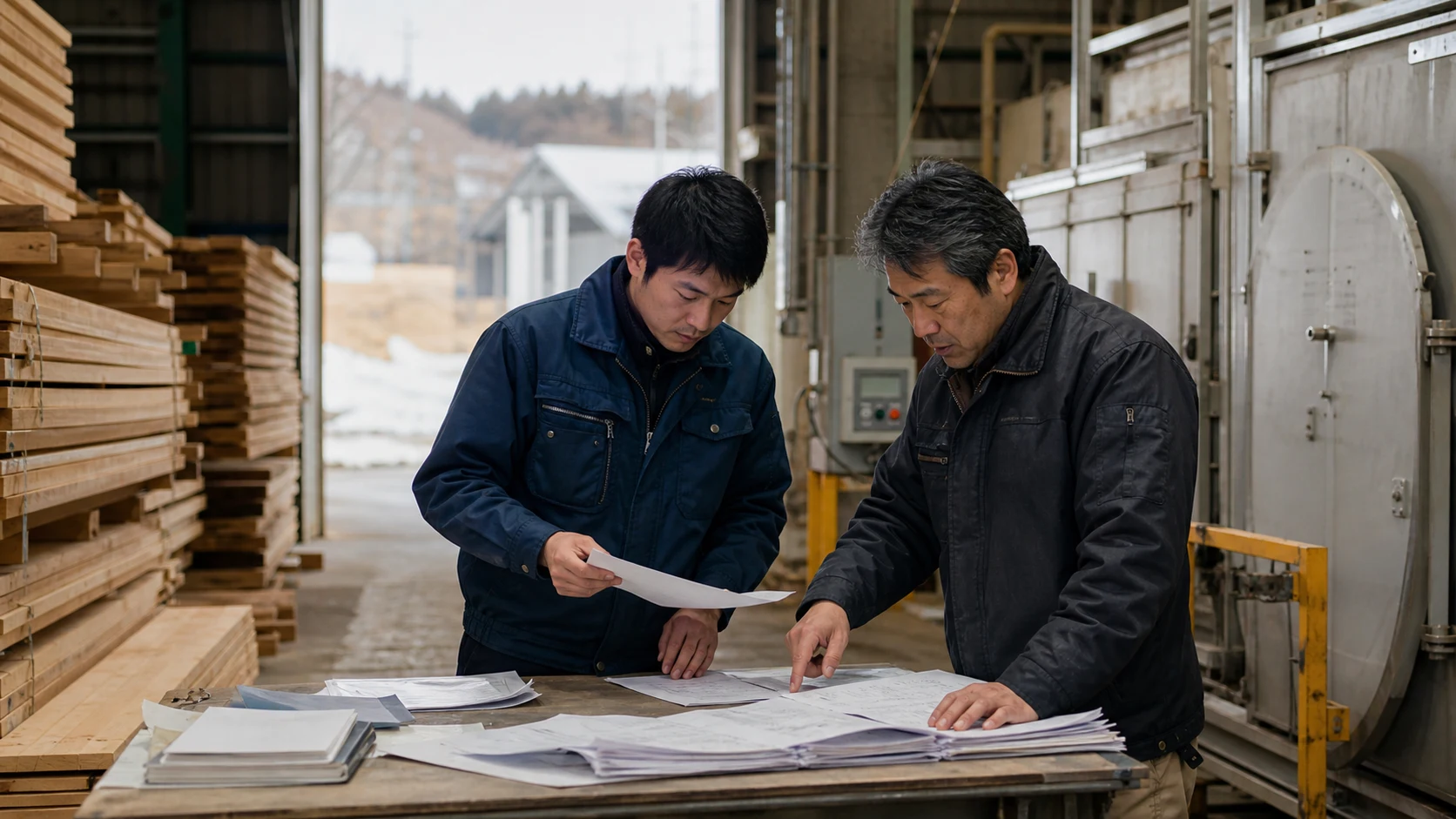 能代市で木材・部材の先行仕入れ、乾燥・保管費、着工前の建材・外注費、配送繁忙期の燃料、冬期の暖房・除雪費の支払いを点検する事業者