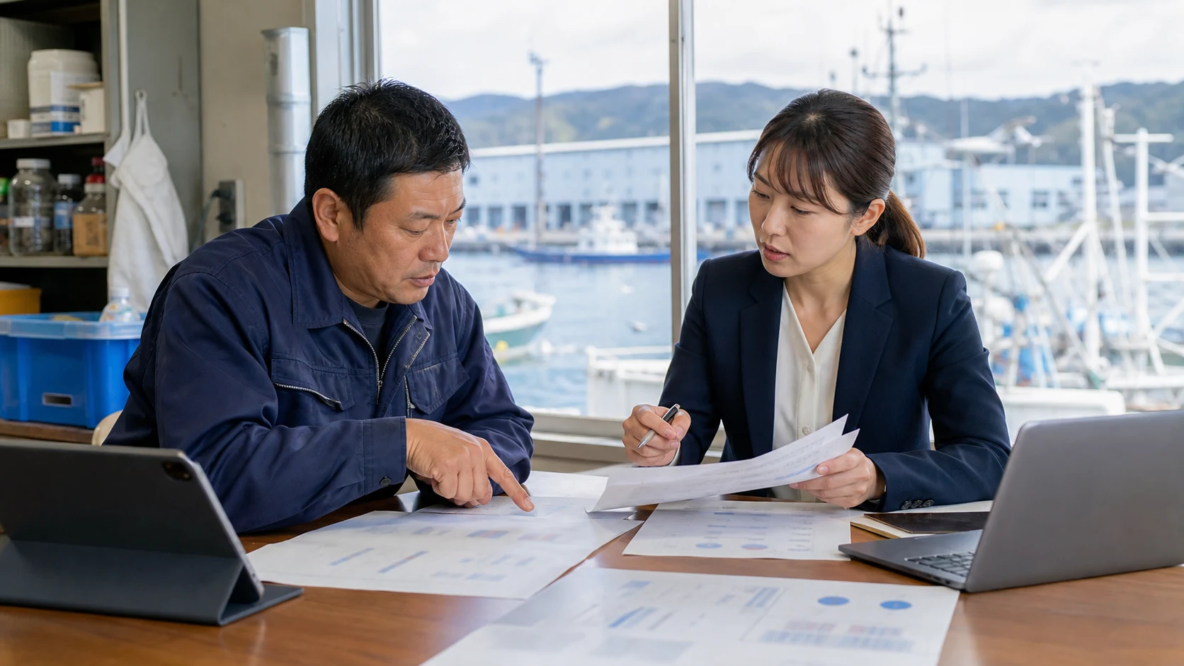 大船渡市でさんま等の漁期前の買付枠、かき・わかめ加工の人員と氷、冷蔵庫電力と港湾トラック燃料、工場定修部材、津波避難・大雨排水費の支払いを点検する事業者