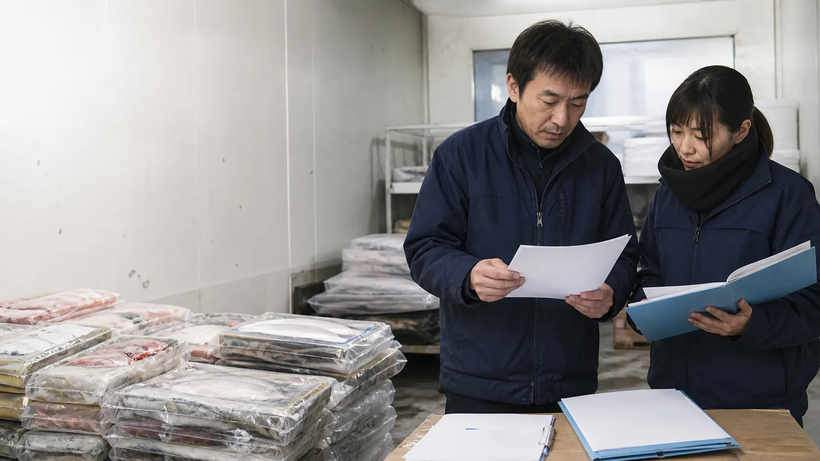 小樽市の事業者が水産原料相場、季節在庫、冷蔵電力費、観光需要の変動、冬季物流の遅れによる資金不足日を確認する場面