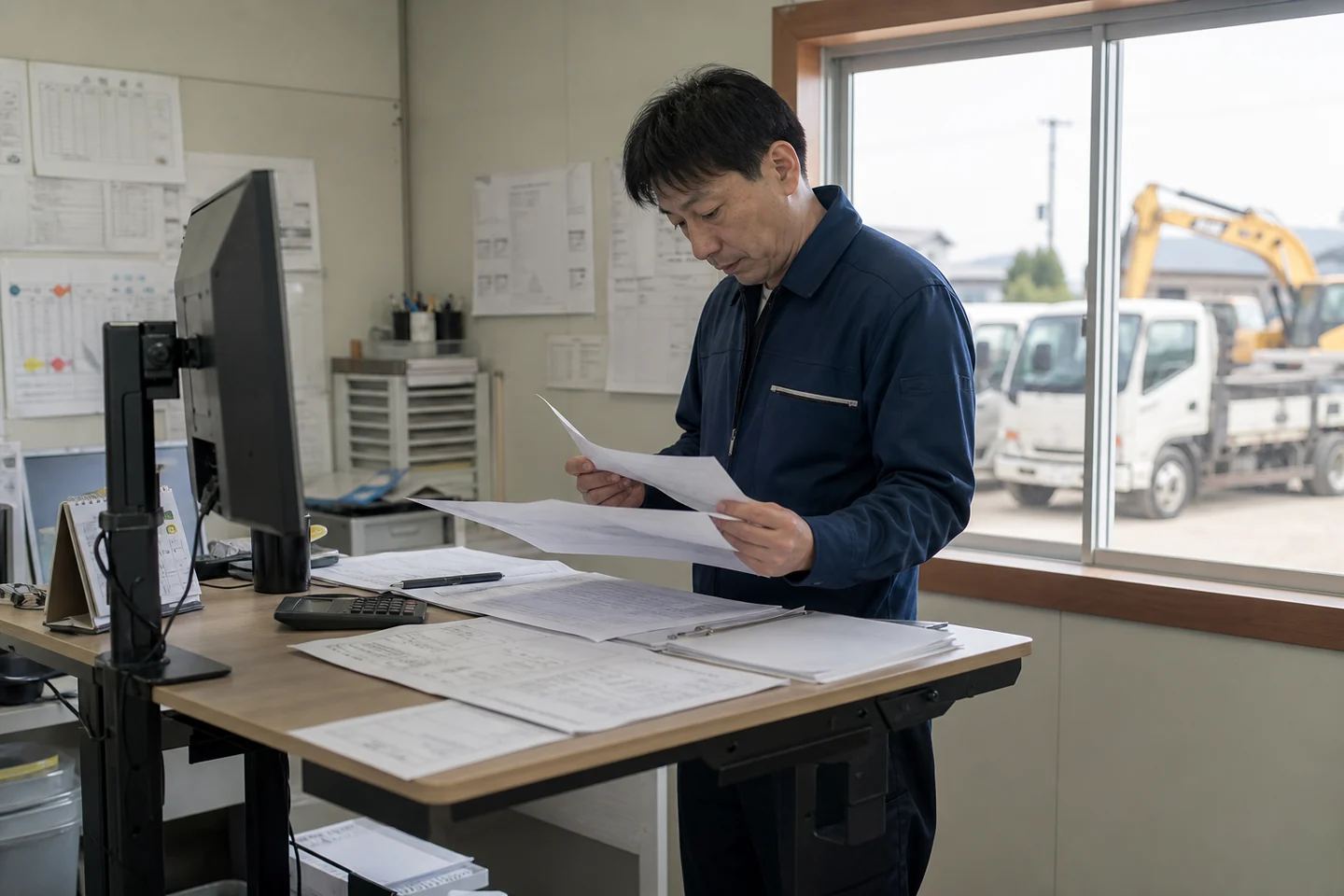 さいたま市の事業者が材料費と燃料費と給与の支払予定を確認する様子