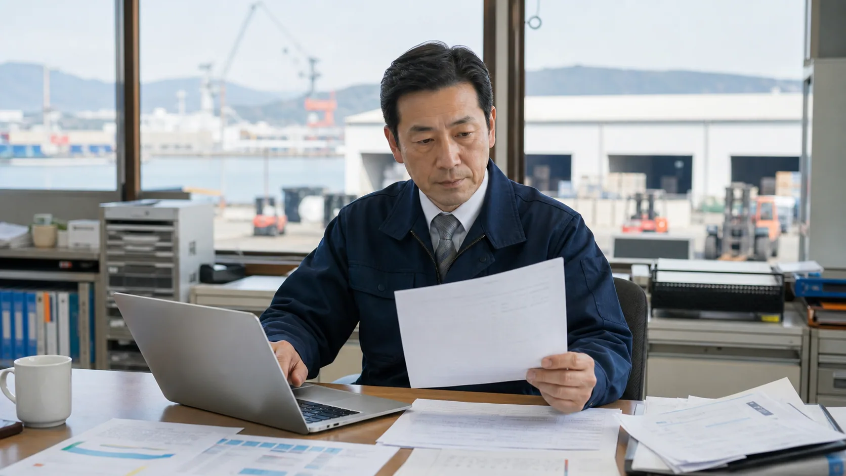 坂出市の製造事業者が港湾荷役明細と設備保全予定を資金繰り表へ反映する場面