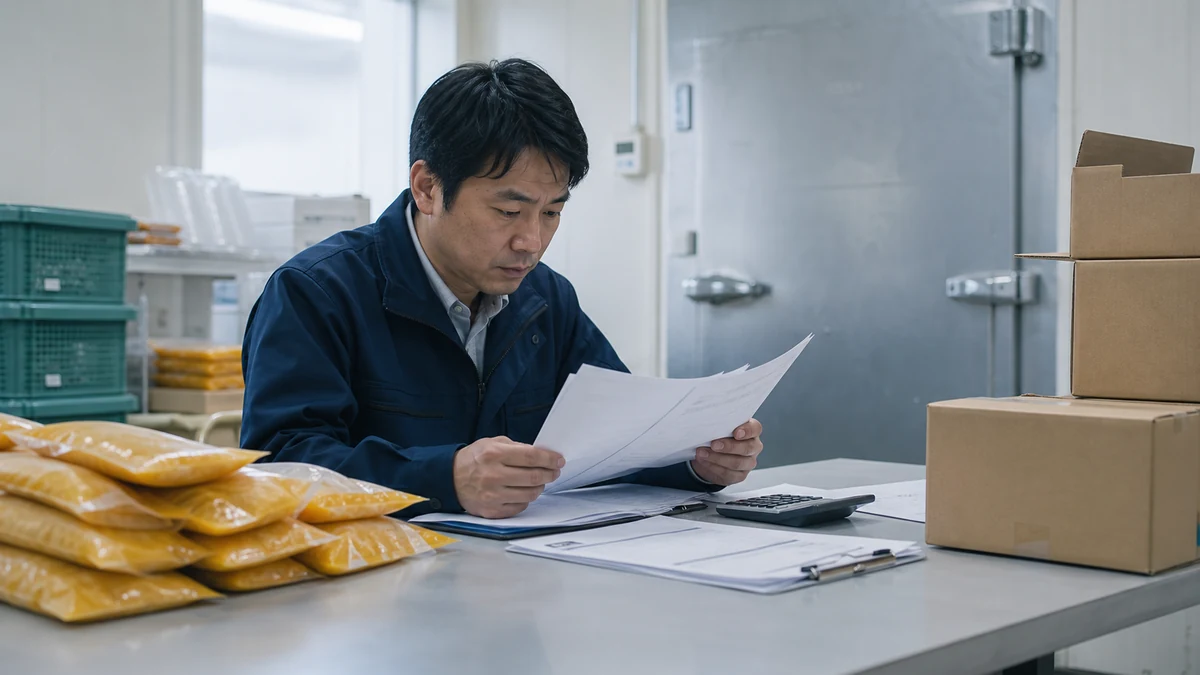 佐呂間町で南瓜加工品の製造費と回収予定を照合する場面を想定した生成イメージ